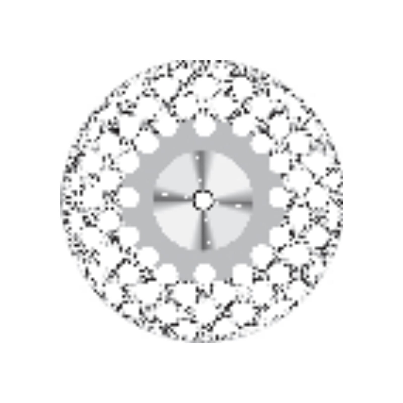 Kerr Rotary Perforated Double-Sided RA Diamond Disc, Superfine 35 Micron Grit, 16 mm, Yellow Ring, D805EF-160