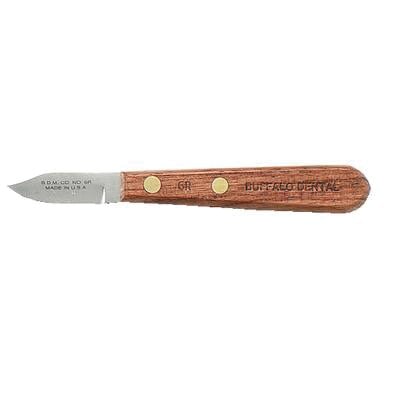 Buffalo Dental Lab Plaster Knife #6R, Rosewood Handle, 1-1/2" Carbon Steel Blade, Single End, 55570