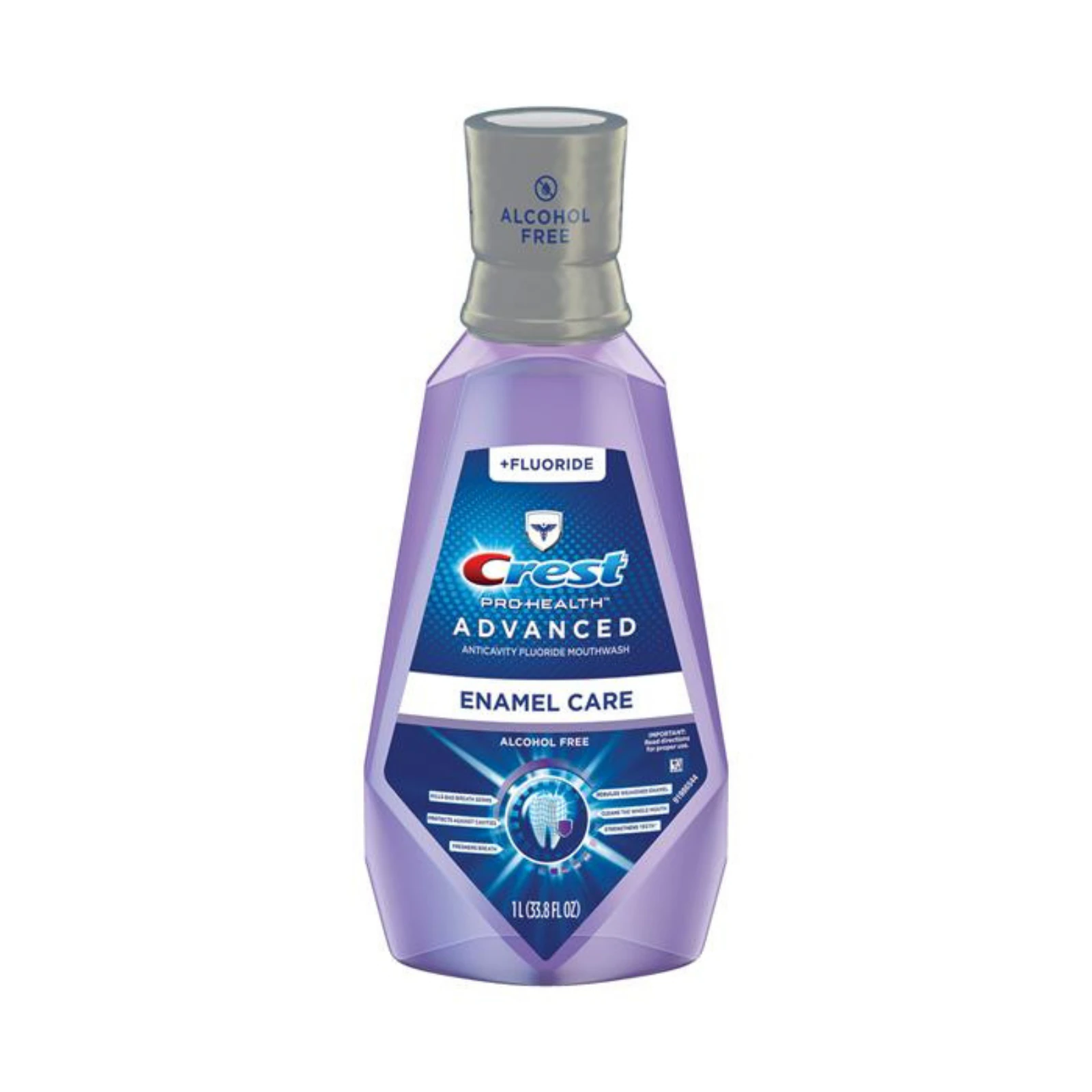 Crest Pro-Health Advanced Enamel Care Mouthwash, Alcohol Free, Fresh Mint, Purple Rinse, 1L Bottle, 6/Case, 80325105