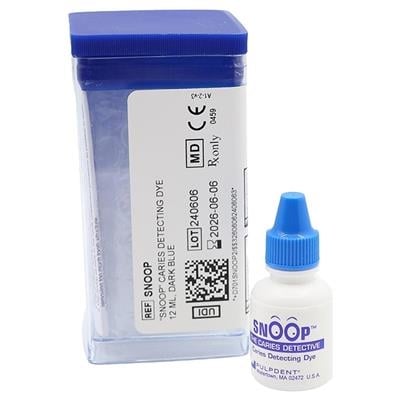 Snoop Caries Detecting Dye, Dark Blue, 12 mL Bottle, Propylene Glycol Formula