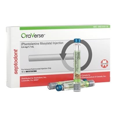 OraVerse (Phentolamine Mesylate) Anesthesia Reversal Agent, 1.7 ml Cartridges, 10/Box, 99210