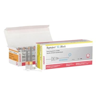 Septoject XL Infiltration Dental Needle, 27 Gauge Short (25mm), Sterile, 100/Box, 01-N1500