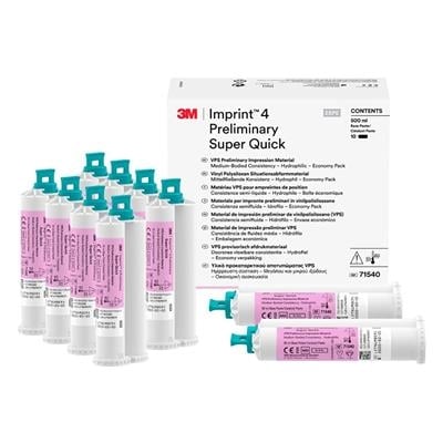 3M Imprint 4 Preliminary VPS Impression Material, Regular Set, Economy Pack, 50 mL, 10/Box, Pink, 71539