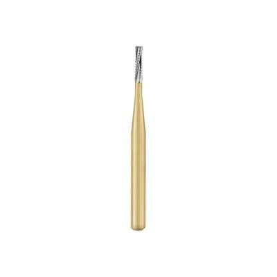 SS White Great White Gold Series Carbide Bur, Straight Fissure, Flat End, Cross Cut, FG Short Shank, #GW557S, 1 mm Diameter, 3.8 mm Head Length, 10/Pkg, 18219