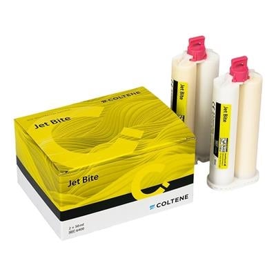 Coltene Jet Bite Bite Registration Vinylpolysiloxane Regular Set, Yellow, 50 mL Cartridges, 2/Pack, C6400