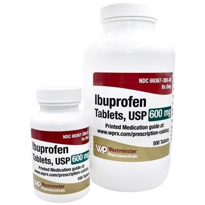 Ibuprofen Tablets 600 mg, 100/Bottle, Westminster Pharmaceuticals