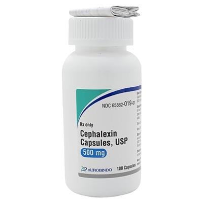 Cephalexin 250 mg Capsules, 100 Count Bottle (Aurobindo)