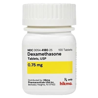 Dexamethasone 0.75 mg Tablets, 100/Pack