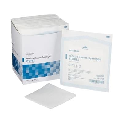 4x4 8-Ply Gauze Sponges, 2 per Pack, 50 Packs per Box