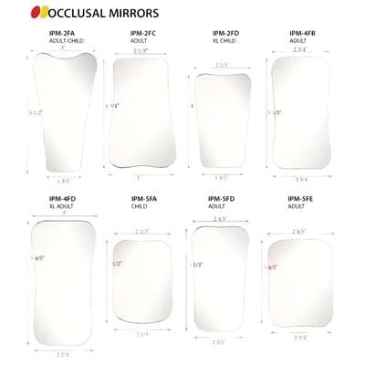 Plasdent Adult/Child Occlusal Intraoral Photographic Mirror, One Sided, Stainless Steel, 3" x 5-1/2" x 1-3/5", IPM-2FA