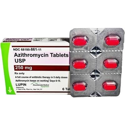 Azithromycin Tablets 250mg, 30 Count Bottle