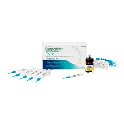 Cetacaine Topical Anesthetic Liquid Chairside Kit, 11g Bottle with 20 Tips & Syringes, Benzocaine 14%/Butamben 2%/Tetracaine HCl 2%, NDC 10223-0225-01