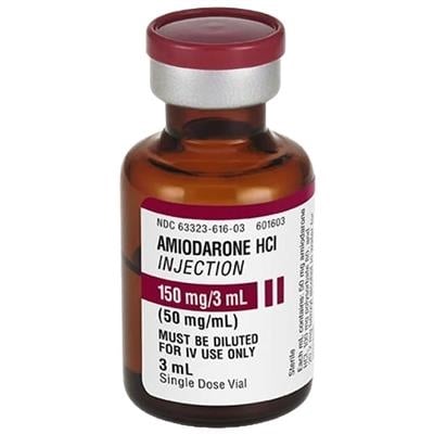 Amiodarone HCl Injection 50 mg/mL, 3 mL Single-Dose Vial