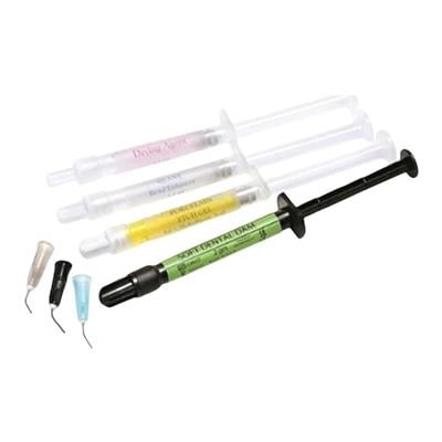 Prime-Dent Porcelain Repair Kit, 008-PRK, with 4 x 1.2 ml Syringes (LC Dental Dam, Porcelain Etch 9.6%, Silane Bond, Drying Agent), Applicator Tips & Instruction Sheet