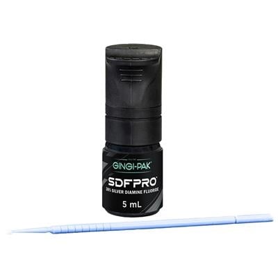 GINGI-PAK SDF Pro 38% Silver Diamine Fluoride Solution Bottle Kit, 5mL with Application Tips, 73014