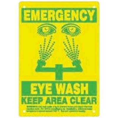 Emergency Eye Wash Station Sign, 7"x10", 815-99502223