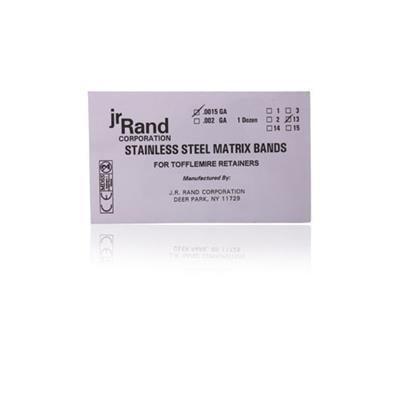 Tofflemire Type Matrix Bands #3, .0015" Thick, Stainless Steel, 12/Pack