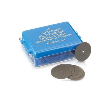 Keystone Ultra-Thin Multi-Purpose Abrasive Disc, 7/8" x 0.009" (22.2mm x 0.22mm), Gray, Silicon Carbide, 25/Box, 1300470