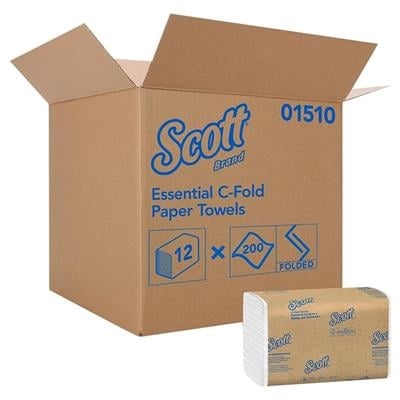 Kleenex ScottFold C-Fold Paper Towels, 1-Ply, White, 120 Towels/Pack, 25 Packs/Case, 13254