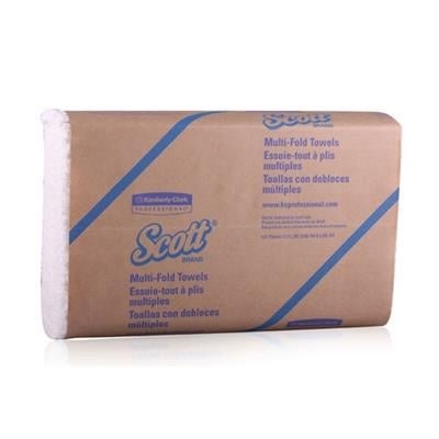 Scott Multi-Fold Paper Towels, 1-Ply, White, 9.2" x 9.4", 250 Sheets/Pack, 16 Packs/Case (4000 Towels), 01804