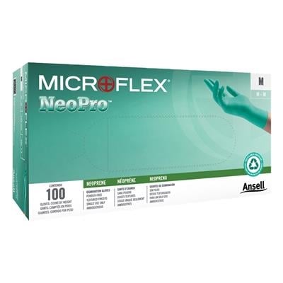 Microflex NeoPro Green PF Chloroprene Exam Gloves, Powder-Free, Non-Sterile, X-Large, 100/Box, NPG-888-XL