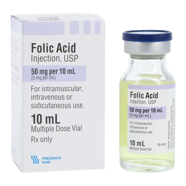 Folic Acid Injection 5mg/mL MDV 10mL Each, 10/Box, 01KEZKNPQKRK4YXQ52KBRNQ925