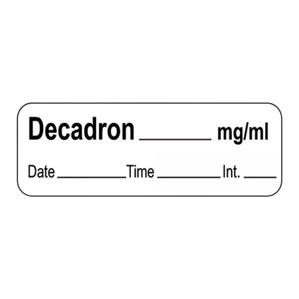 Decadron Anesthesia Labels, White, 1-1/2" x 1/2", 600/Roll, DTI, 01KEZKNPA46JRQXXEVJBE5Q8GQ