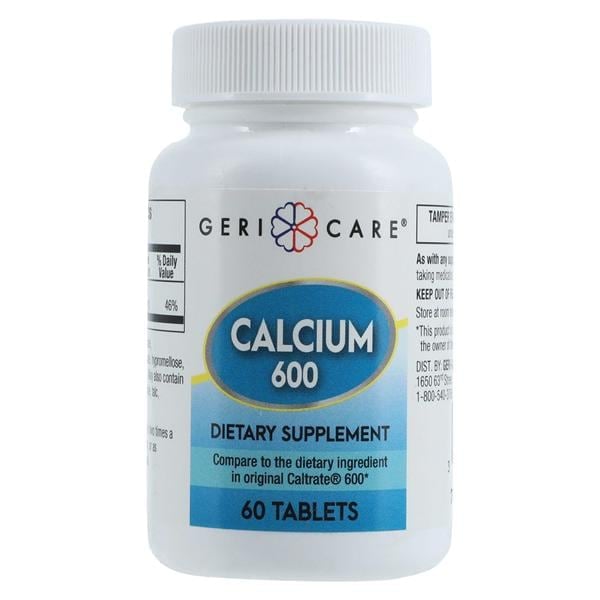 Geri-Care Calcium Carbonate Adult Supplement Tablets 600mg, 60/Bottle, 01KEZKNNW4C59GF2VW785D7RKQ