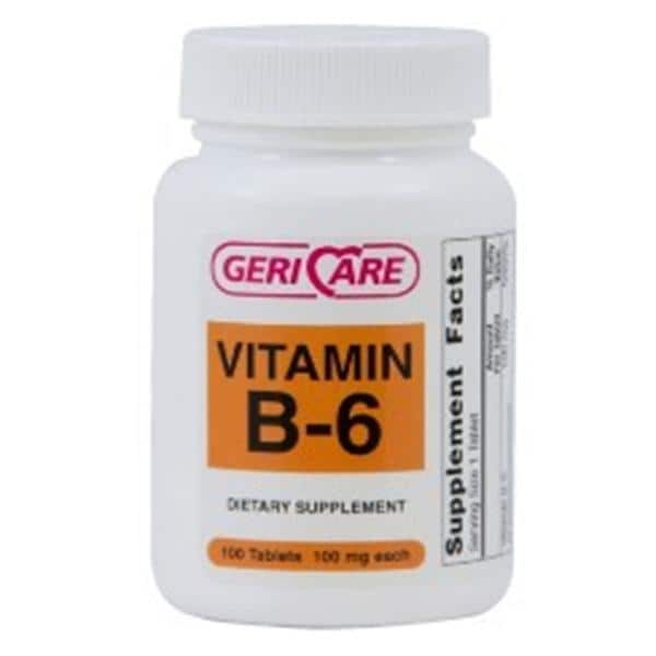Geri-Care Vitamin B-6 Supplement Tablets, 100mg, 100/Bottle