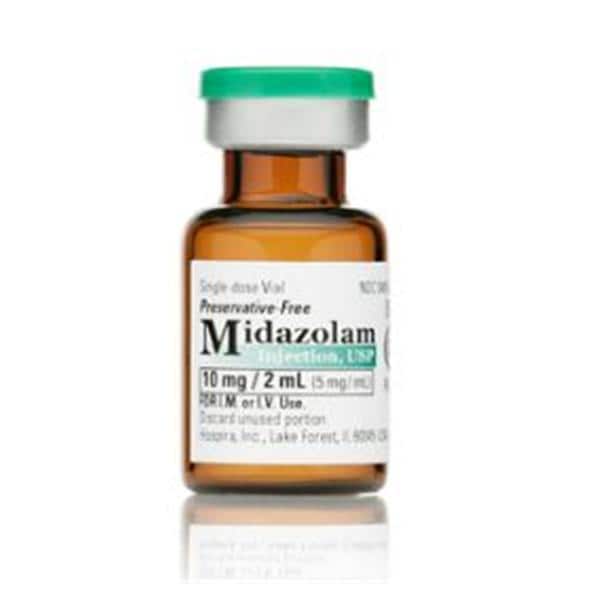 Midazolam Injection 5mg/mL Preservative Free SDV 2mL 10/Package, 01KEZKNNEBWDS00ZW1MY80TN9N
