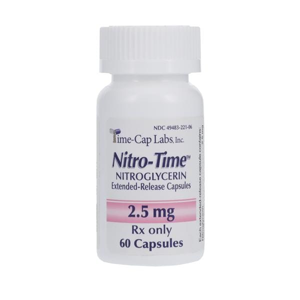 Nitroglycerin Extended-Release Capsules 2.5mg, 60/Bottle, Time-Cap Labs Inc, 01KEZKNNG73242AGG6TKDPC78P