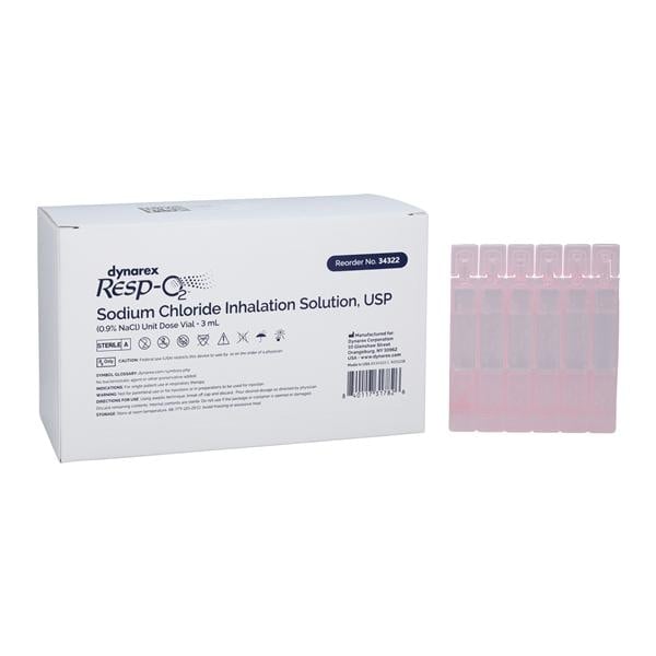 Dynarex Sodium Chloride 0.9% Inhalation Solution, 3mL Vials, 100/Box, 01KEZKNKJBRYHKR59EB4ZN89GC