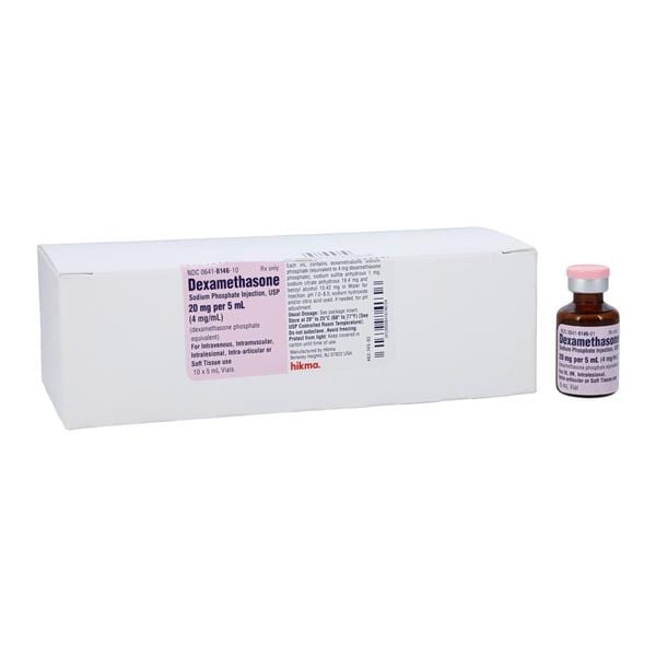 Dexamethasone Sodium Phosphate Injection 4mg/mL, MDV, 5mL Vial, 10/Package