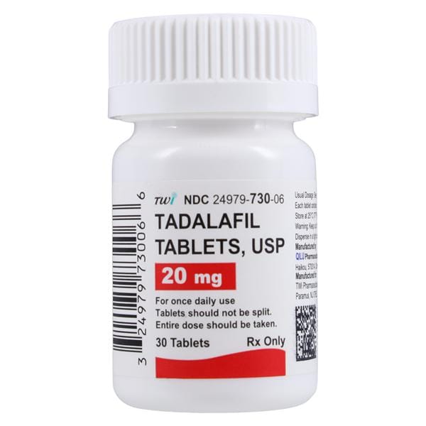 Tadalafil Tablets 20mg, 30 Count Bottle, TWI Pharmaceuticals USA, 01KEZKNNDV8D848ACR3G5R9WFD