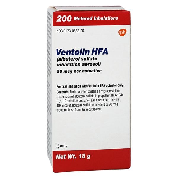 Ventolin HFA Inhalation Aerosol Inhaler 18gm Each, 01KEZKNHNBTWWRDWVMH9Z5DDWA