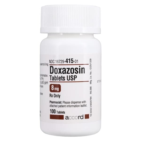 Doxazosin Mesylate 8mg Tablets, Bottle, Accord Healthcare Inc, 01KEZKNN96YAMW8JBC5H83PC03