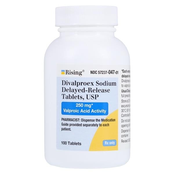 Divalproex Sodium Delayed-Release Tablets 250mg, 100/Bottle, Rising Pharmaceuticals, 01KEZKNNDVW2VZ2YZCQY4XAVJY