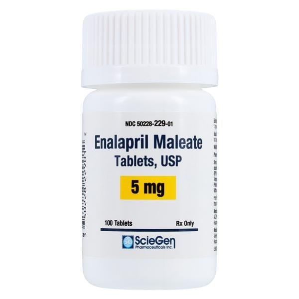 Enalapril Maleate Tablets 5mg, 100 Tablets/Bottle, Sciegen Pharmaceuticals, 01KEZKNNER780Y9RQYGZZ5GNRM
