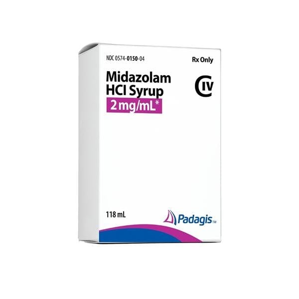 Midazolam HCl Oral Syrup 2mg/mL, 118mL Bottle, 01KEZKNNV375G9AJ990E3EBPXN