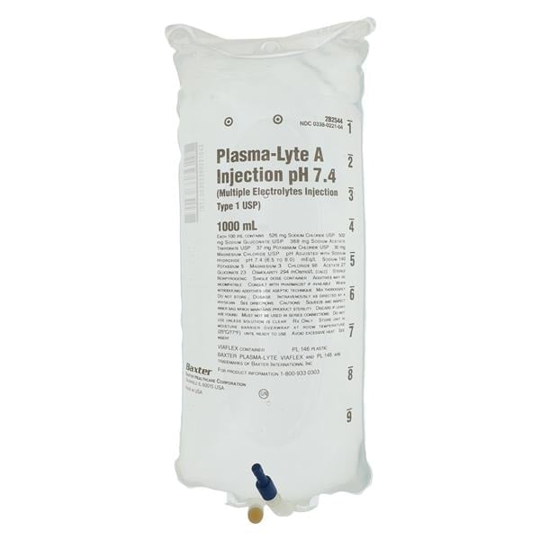 Plasma-Lyte A Injection pH 7.4 Bag 1000mL 14/Package, 01KEZKNNHV1YARKBZWTN4KX3HF