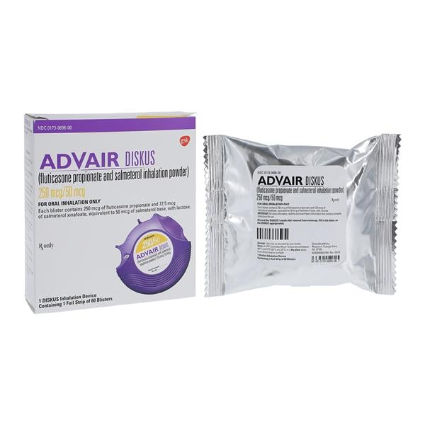 Advair Diskus Inhalation Powder 250/50mcg Inhaler, 60 Dose Each, 01KEZKNN9N9SGCGVA2QVTXD83K