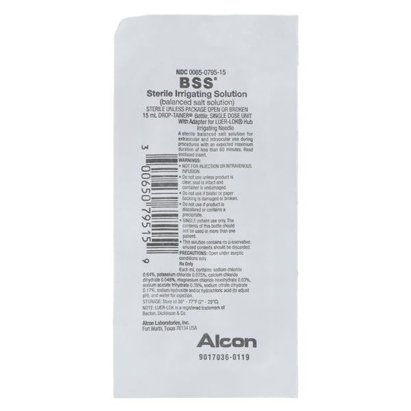 BSS Irrigation Solution Bottle, 15mL, Each