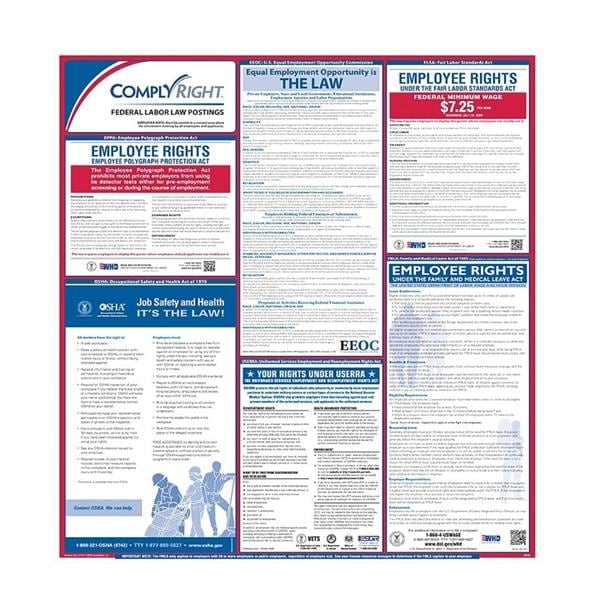Comply Right Federal Labor Law Poster, English, 24 in x 27 in, 100 Lb Gloss Stock, Each, 01KEZKNMJZ0GKVQWTPAVSMYJKH