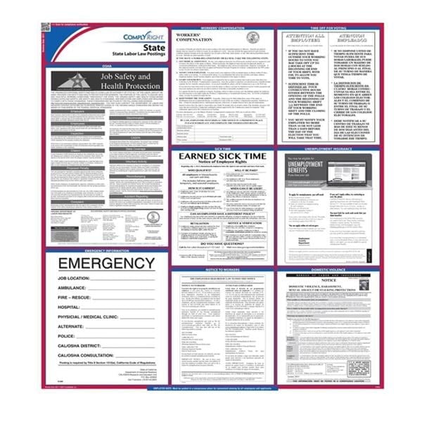 Comply Right State Labor Law Poster, Indiana, English, 27 in x 39 in, 100 Lb Gloss Stock, Each, 01KEZKNPHV3WFTATCA4B75N65M