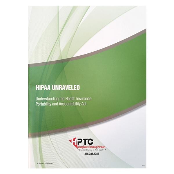 HIPAA Dental Training Workbook, Each, 01KEZKNMPFTNZRC7CR5YE1RZQF