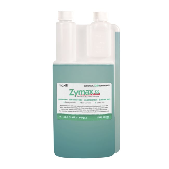 Zymax Enzymatic Multi-Purpose Evacuation and Ultrasonic Cleaning Solution, Mint Scent, 1 L Bottle (Makes 33 Gallons Working Solution)
