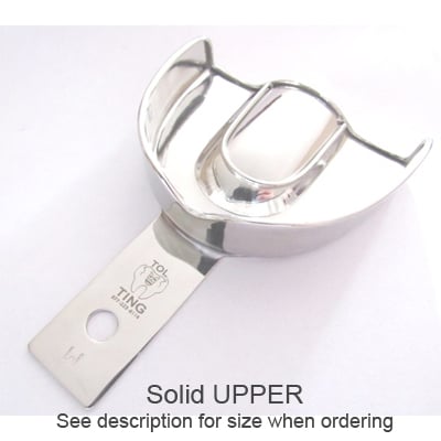 3B Orthodontics TOL Solid Stainless Steel Impression Tray, Medium, Upper Arch, Single Tray