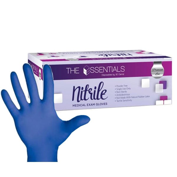 Essentials Premium Nitrile Exam Gloves, X-Large, Powder-Free, Blue, Latex-Free, 250/Box