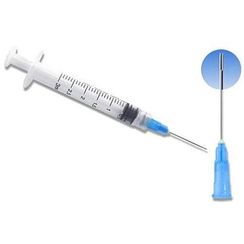 MARK3 Endo Irrigation Kit, 23 Gauge, 3cc Luer-Lock Syringes with 1" Bendable Notched Needle Tips, Blue, 100/Box
