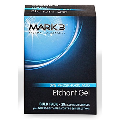 MARK3 Etchant Gel 37% Phosphoric Acid Bulk Pack, 25 x 1.2 mL Syringes with 50 Pre-bent Tips